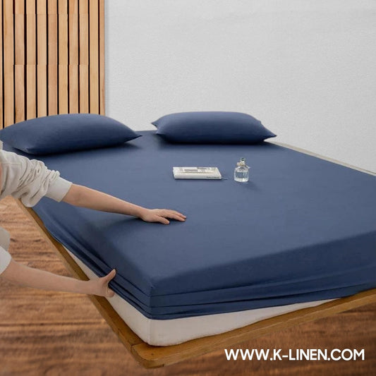 Jersey Bed Fitted Sheet - Blue