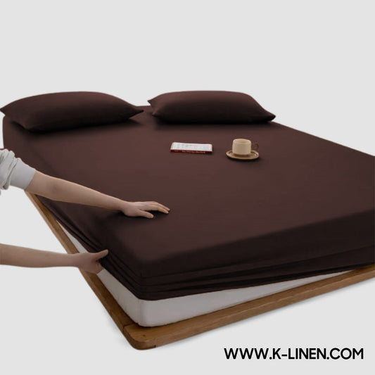 Jersey Bed Fitted Sheet - Dark Brown