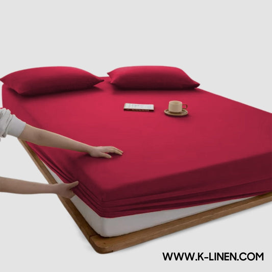 Jersey Bed Fitted Sheet - Red