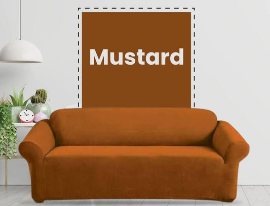 Jersey Sofa Cover - Mustard