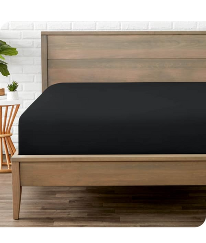 Jersey Bed Fitted Sheet - Black