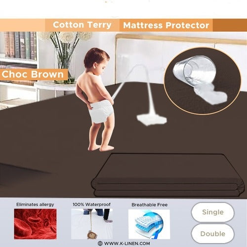 Water Proof Mattress Protector - Brown