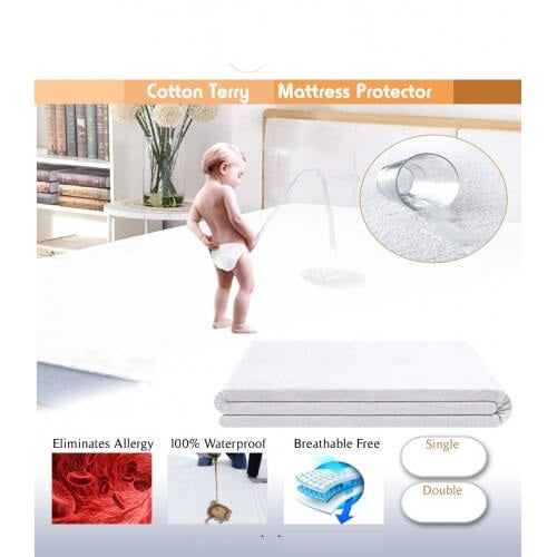 Water Proof Mattress Protector - White