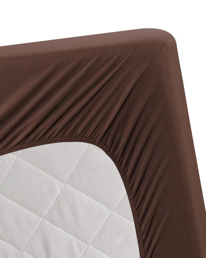 Jersey Bed Fitted Sheet - Brown